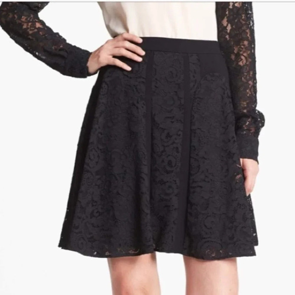 Diane Von Furstenberg Radella Lace Panel Skirt - Picture 1 of 14